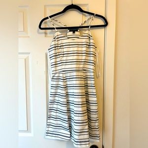 Banana Republic White and Blue Striped Dress